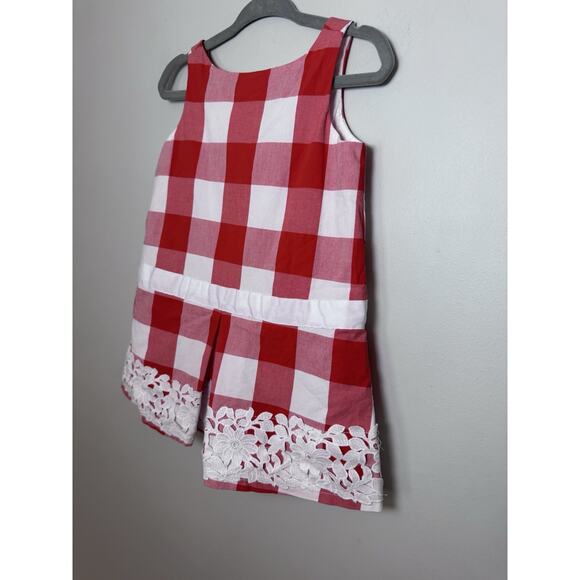 Janie and Jack Sz 12-18 Months Midsummer Picnic Plaid Lace Trim Dress Lined $69 - Picture 8 of 9